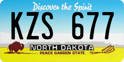 ND license plate KZS677