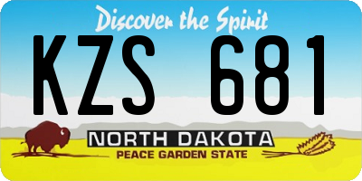 ND license plate KZS681