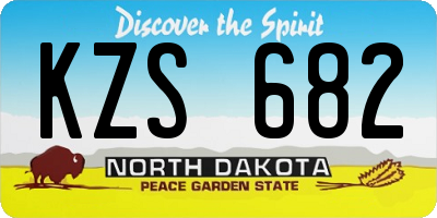 ND license plate KZS682