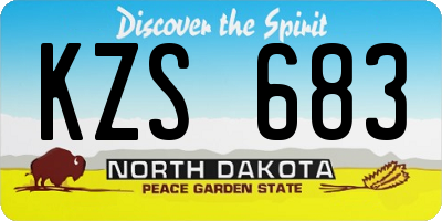 ND license plate KZS683