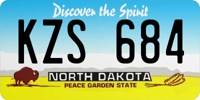 ND license plate KZS684