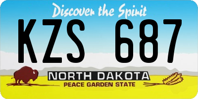 ND license plate KZS687