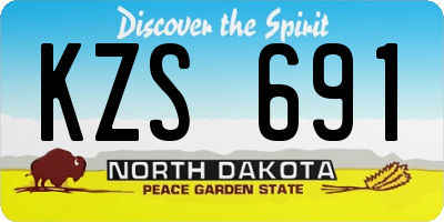 ND license plate KZS691