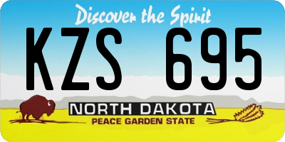 ND license plate KZS695