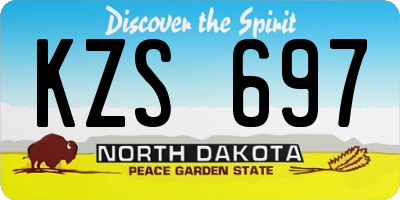 ND license plate KZS697