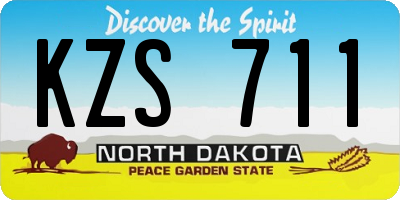 ND license plate KZS711