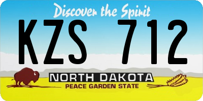 ND license plate KZS712