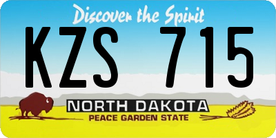 ND license plate KZS715