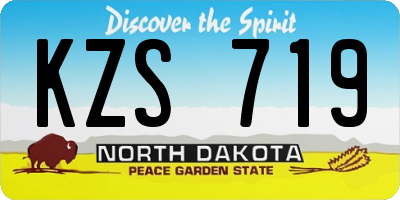 ND license plate KZS719