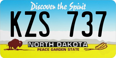 ND license plate KZS737