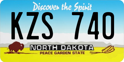 ND license plate KZS740
