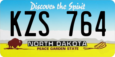 ND license plate KZS764