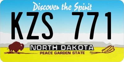 ND license plate KZS771