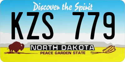 ND license plate KZS779