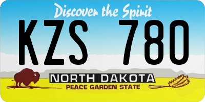ND license plate KZS780