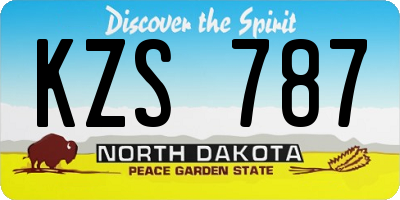 ND license plate KZS787
