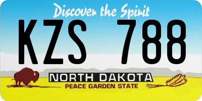 ND license plate KZS788