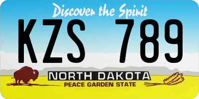 ND license plate KZS789