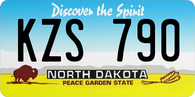 ND license plate KZS790