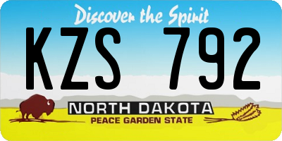 ND license plate KZS792