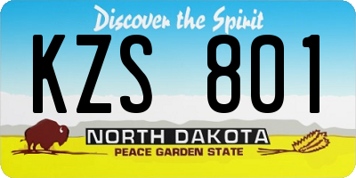 ND license plate KZS801