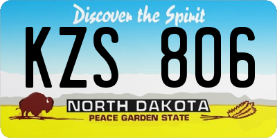 ND license plate KZS806