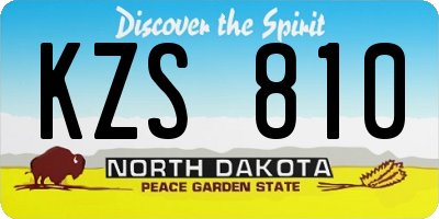 ND license plate KZS810