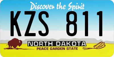 ND license plate KZS811