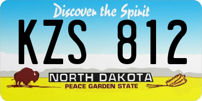 ND license plate KZS812