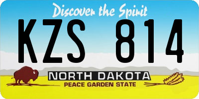 ND license plate KZS814
