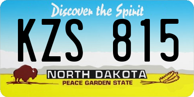 ND license plate KZS815