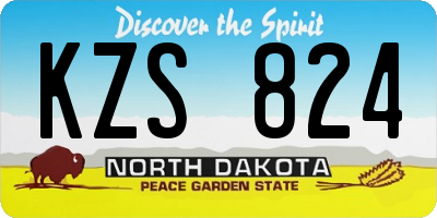 ND license plate KZS824