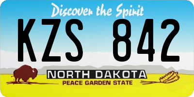 ND license plate KZS842