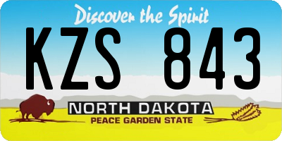ND license plate KZS843