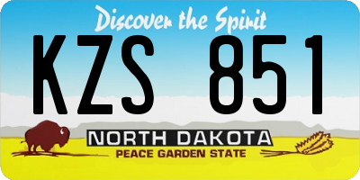 ND license plate KZS851