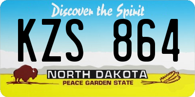 ND license plate KZS864