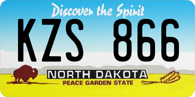 ND license plate KZS866