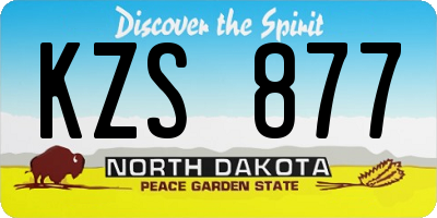 ND license plate KZS877