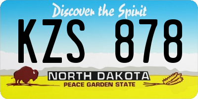 ND license plate KZS878