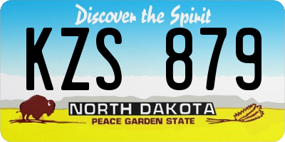 ND license plate KZS879