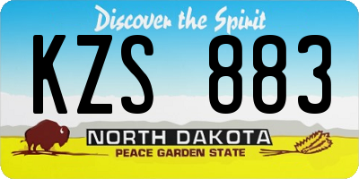 ND license plate KZS883