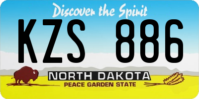 ND license plate KZS886