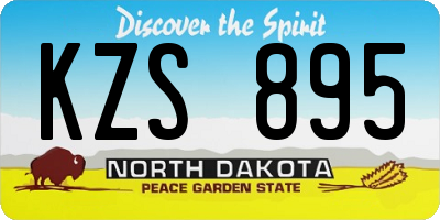 ND license plate KZS895