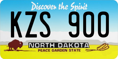 ND license plate KZS900