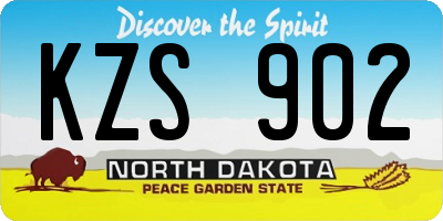 ND license plate KZS902