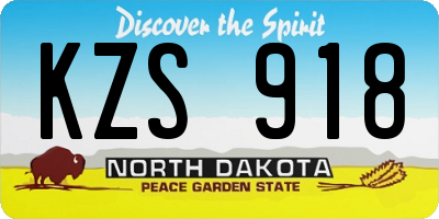 ND license plate KZS918