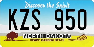 ND license plate KZS950