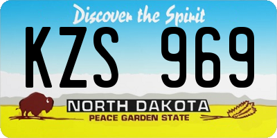 ND license plate KZS969