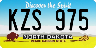 ND license plate KZS975