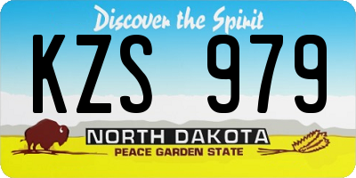 ND license plate KZS979